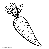 Möhre Clipart schwarz-weiss zum Drucken