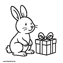 Clipart im SVG-Format Kaninchen mit Geschenk