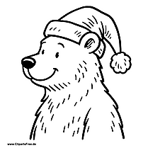 Eisbär mit Weihnachtsmütze Clipart