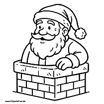 Weihnachtsmann im Schornstein Clipart im SVG-Format