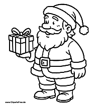 Weihnachtsmann mit Geschenk Clipart im SVG-Format
