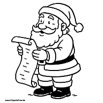 Weihnachtsmann mit Geschenkliste Clipart im SVG-Format