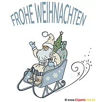 Bild Weihnachten Sata Claus Schlitten