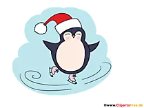 Clipart für Fotobuch Pinguin läuft auf Schlittschuhen