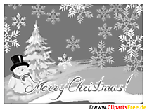 Schwarz weisse Grusskarte zu Weihnachten