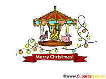 Weihnachtsmarkt Clipart, Grusskarte, eCard kostenlos