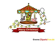 Weihnachtsmarkt Clipart, Grusskarte, eCard kostenlos