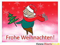 Froehliche Weihnachten Glueckwunschkarte gratis