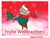 Froehliche Weihnachten Glueckwunschkarte gratis