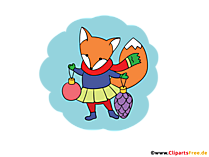Fuchs mit Geschenken Clipart zu Weihnachten