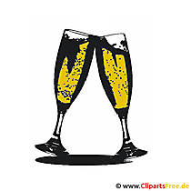 Gläser mit Sekt Clipart-Bild