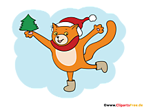 Katze feiert Weihnachten und Silvester Bild, Clipart transparent
