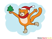 Katze feiert Weihnachten und Silvester Bild, Clipart transparent