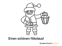 Nikolausbild zum Ausmalen und Drucken