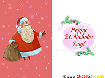 Der heilige Nikolaus Glückwunschkarte zum Drucken
