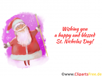 Liebe Grüße zum Nikolaus Grusskarte, Clipart, Bild