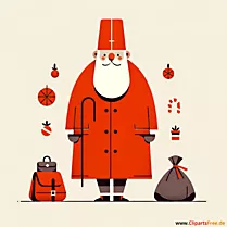 Clipart Hari St. Nicholas dalam gaya minimalis
