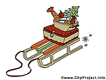 Rodelschlitten Bild - Clipart zu Weihnachten