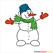 Snowman clipart julebillede
