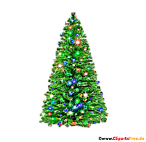 Geschmücktes Weihnachtsbaum Clipart