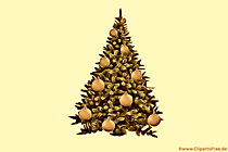 Tannenbaum in Sepia Farben Illustration, Bild, Grusskarte