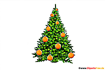 Weihnachtsbaum geschmückt mit Kugeln Clipart