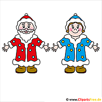 Weihnachtsbild gratis Väterchen Frost und Snegurochka