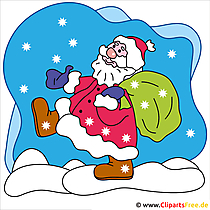 Weihnachtsclipart  Weihnachtsmann im Schnee