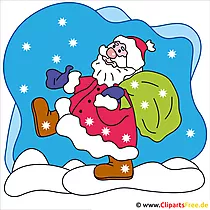 Weihnachtsclipart  Weihnachtsmann im Schnee