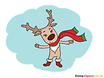 Weihnachtshirsch Cliparts für Arbeitsblätter in der Schule