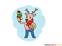Weihnachtshirsch Cliparts für Lehrer und Schüler