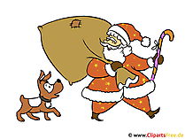 Weihnachtskarte basteln mit Nikolaus-Vorlage