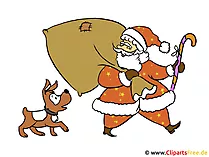 Weihnachtskarte basteln mit Nikolaus-Vorlage