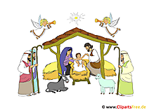 Weihnachtskrippe Bild-Illustration
