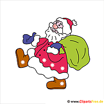 Weihnachtsmann mit Geschenken Clip Art free