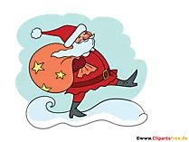Weihnachtsmann mit Sack und Geschenken PNG Clipart zu Weihnachten