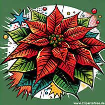 Blomster julestjerne illustration gratis