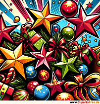 Farverige stjerner clipart