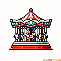 Clipart karrusel på julemarkedet