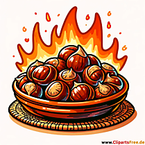 Ristede Kastanjer Billede Clipart
