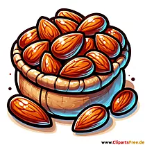Beli almond panggang di pasar Natal.Image