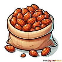 Clipart almond panggang