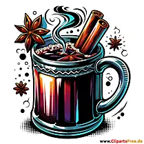 Kuhano vino na božićnom sajmuClipart za Božić