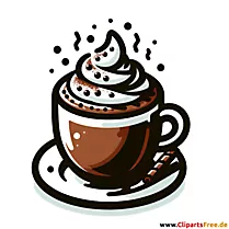 Chocolate caliente con crema clipart