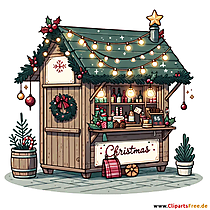 Stå på julemarked clipart billede gratis