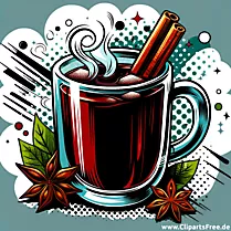 Copa de clipart de vino caliente para Navidad