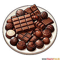 Plade med chokolade clipart