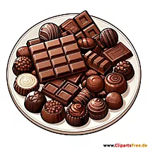 Plato de chocolates clipart