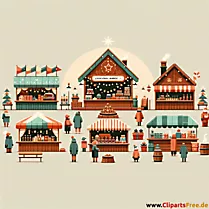 Imágenes vintage del mercado navideño.