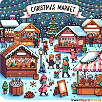 Imágenes prediseñadas vintage del mercado de Navidad
